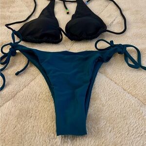 Classic Blue and Black Triangle Bikini Set‎